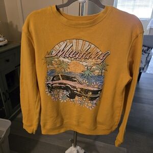 Hybrid Apparel Yellow Graphic Crewneck Sweater